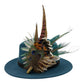 Teal, brown, green, cream & natural Feather Hat Pin (CFP795)