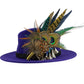 Mustard, navy, teal, green & natural Feather Hat Pin (CFP800)