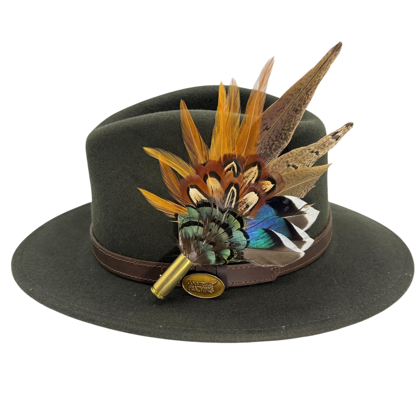 Rust, brown & natural Feather Hat Pin (CFP809)
