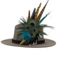 Navy, Green & natural Feather Hat Pin (CFP797)