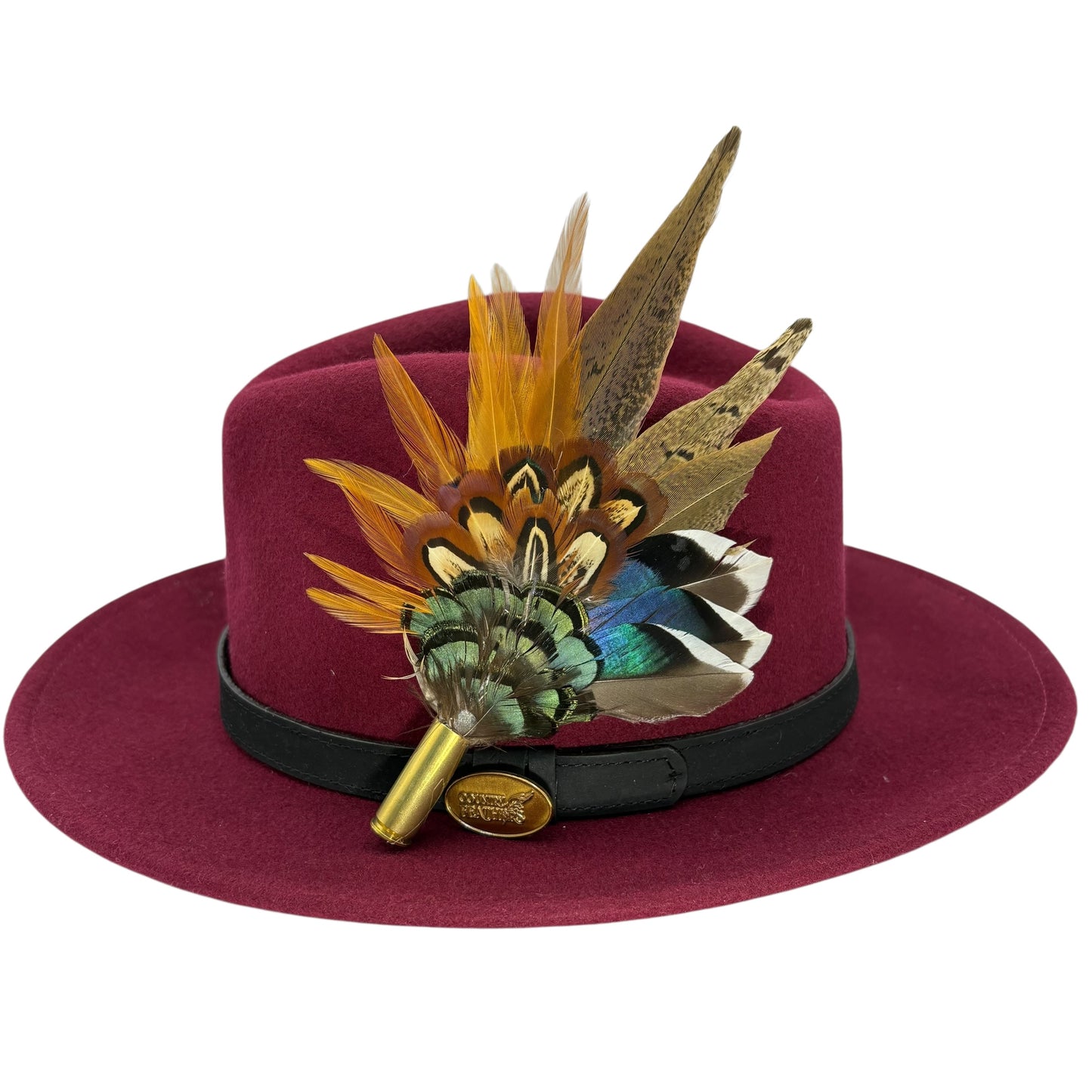 Rust, brown & natural Feather Hat Pin (CFP809)