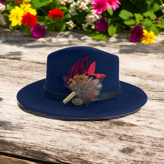 Red & Natural Feather Hat Pin (CFP723)