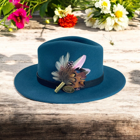 Pink & Natural Feather Hat Pin (CFP729)