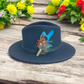 Turquoise & Natural Feather Hat Pin (CFP730)