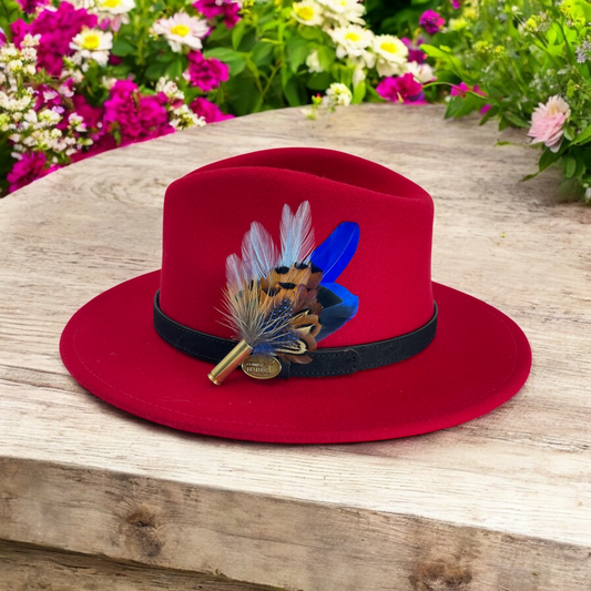 Blue & Feather Hat Pin (CFP735)