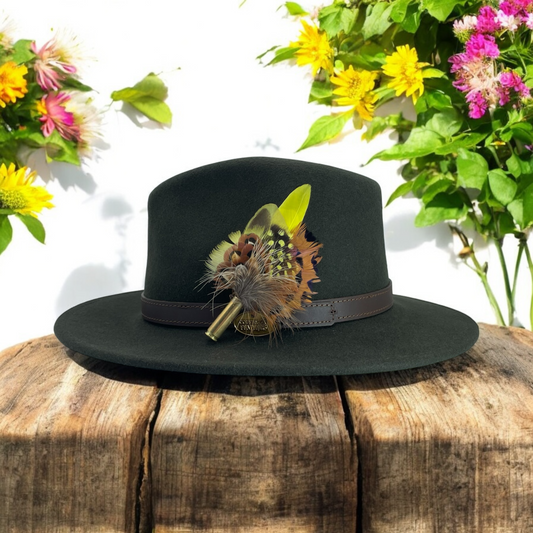 Yellow & Natural Feather Hat Pin (CFP739)