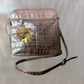 Yellow, & natural feather Hand bag Charm (CFHC6048)