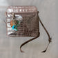 Green, Teal & Natural Feather Handbag Charm (CFHC6059)