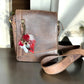 Red, White & Natural Feather Handbag Charm (CFHC6060)