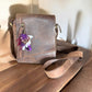 Purple, White & Natural Feather Handbag Charm (CFHC6062)