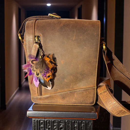 Purple and natural Handbag Charm (CFHC6066)