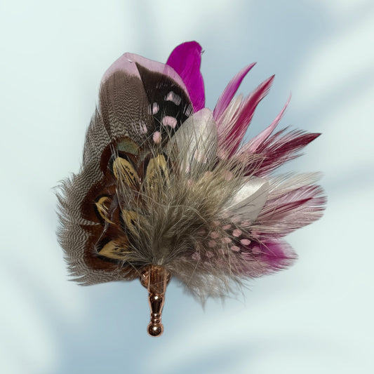 Cerise pink & light pink Lapel pin CFLP204