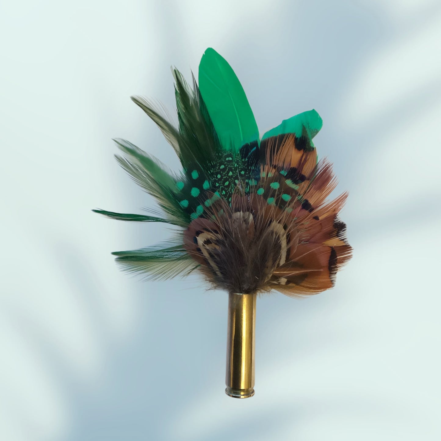 Green & Natural Feather Lapel Pin CFLP213