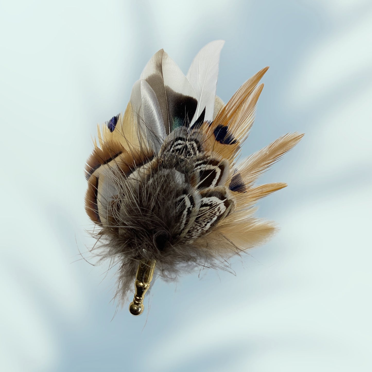 Natural Feather Lapel Pin CFLP221