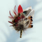 Red & Natural Feather Lapel Pin CFLP226