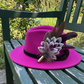 Wine, Cerise Pink and Natural Feather Hat Pin (CFP833)