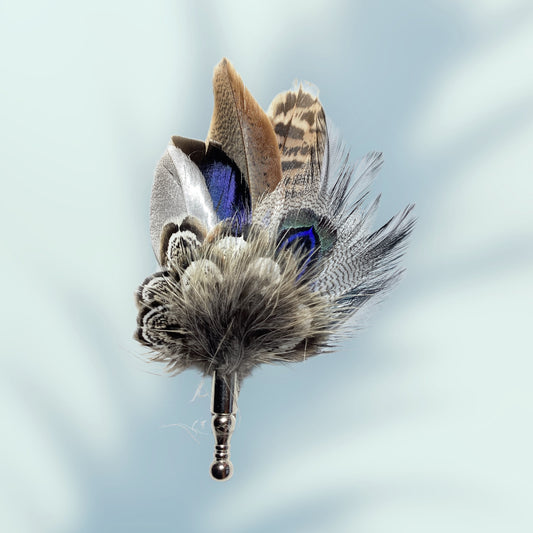 Natural Feather Lapel Pin CFLP246