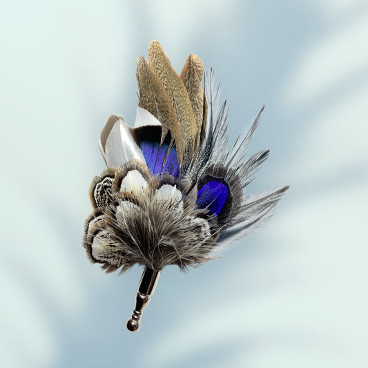 Natural Feather Lapel Pin CFLP247