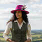 Light Pink, Black, White and Natural Feather Hat Pin (CFP842)