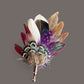 Damson, Purple & Natural Feather Lapel Pin CFLP252
