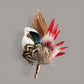 Red & Natural Feather Lapel Pin CFLP250