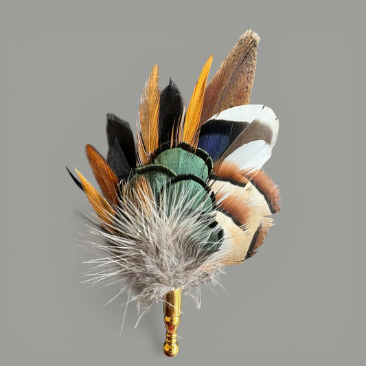 Natural Feather  Lapel Pin CFLP223
