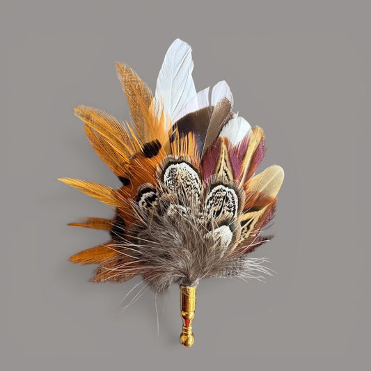 Natural Feather Lapel Pin CFLP222