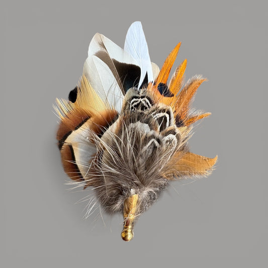 Natural Feather Lapel Pin CFLP221