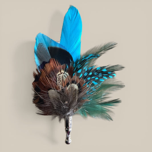 Natural Feather Lapel Pin CFLP246