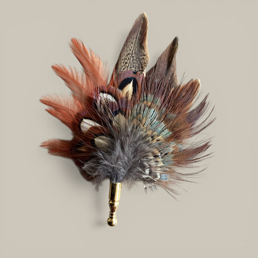 Natural Feather Lapel Pin CFLP243