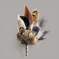 Blue & Natural Feather Lapel Pin CFLP263