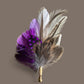 Purple & Natural Feather Lapel Pin CFLP264