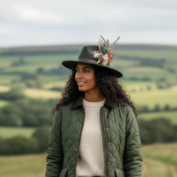 Natural Feather Hat Pin (CFP836)