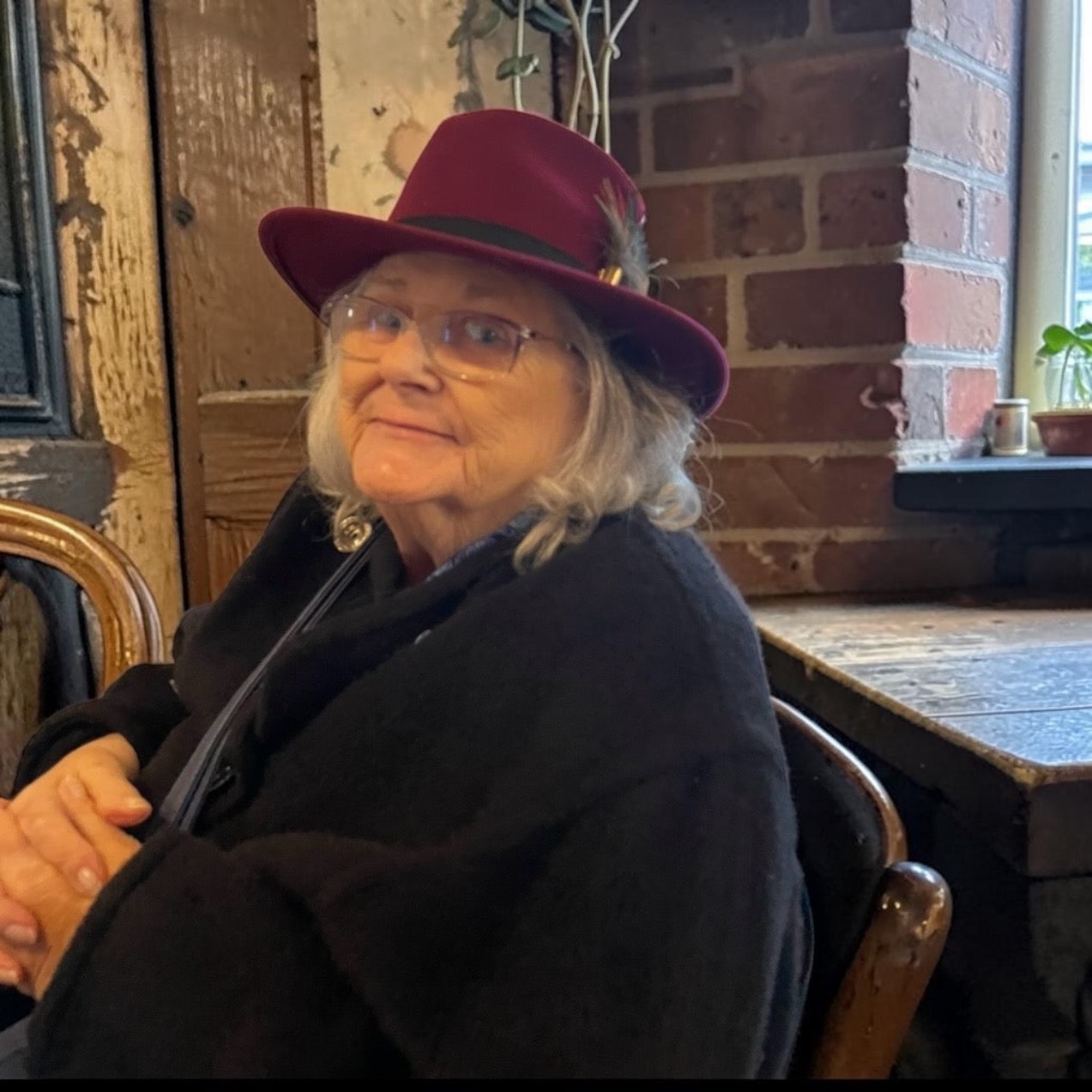 Fedora Wine Hat with Black Leather Band