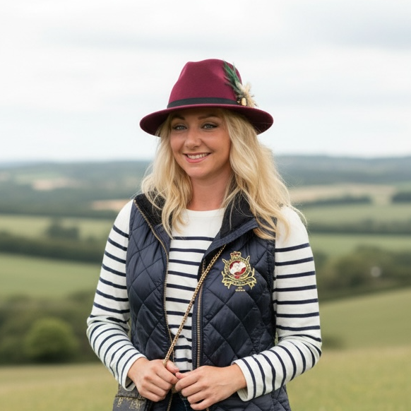 Fedora Wine Hat with Black Leather Band