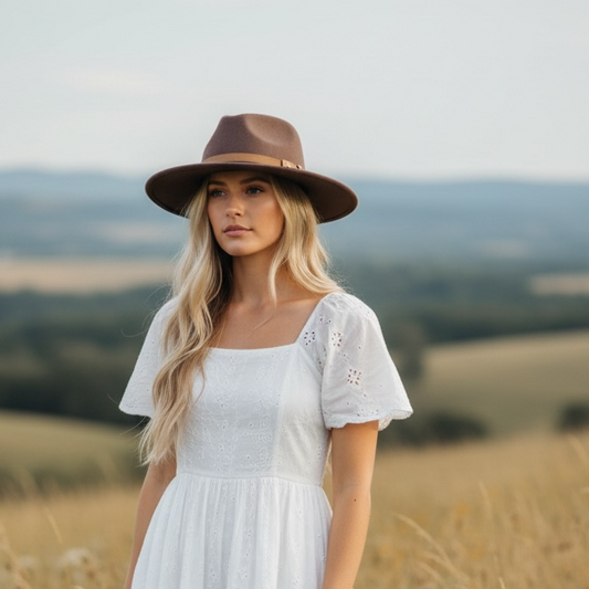 Fedora Brown Hat with Leather band