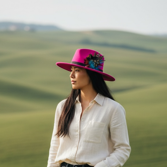 Teal & Natural Feather Hat Pin CFP849