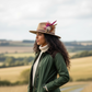 Claret, Cerise Pink and Natural Feather Hat Pin CFP853