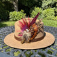 Claret, Cerise Pink and Natural Feather Hat Pin CFP853