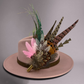 Pink, black, white & teal Feather Hat Pin (CFP805)