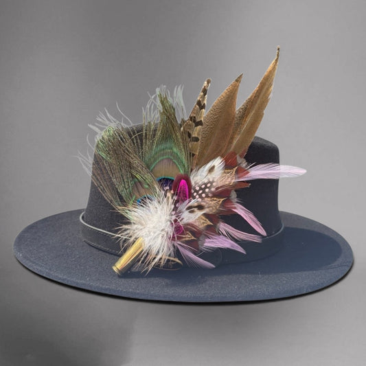 Cerise and Light Pink Feather Hat Pin CFP865