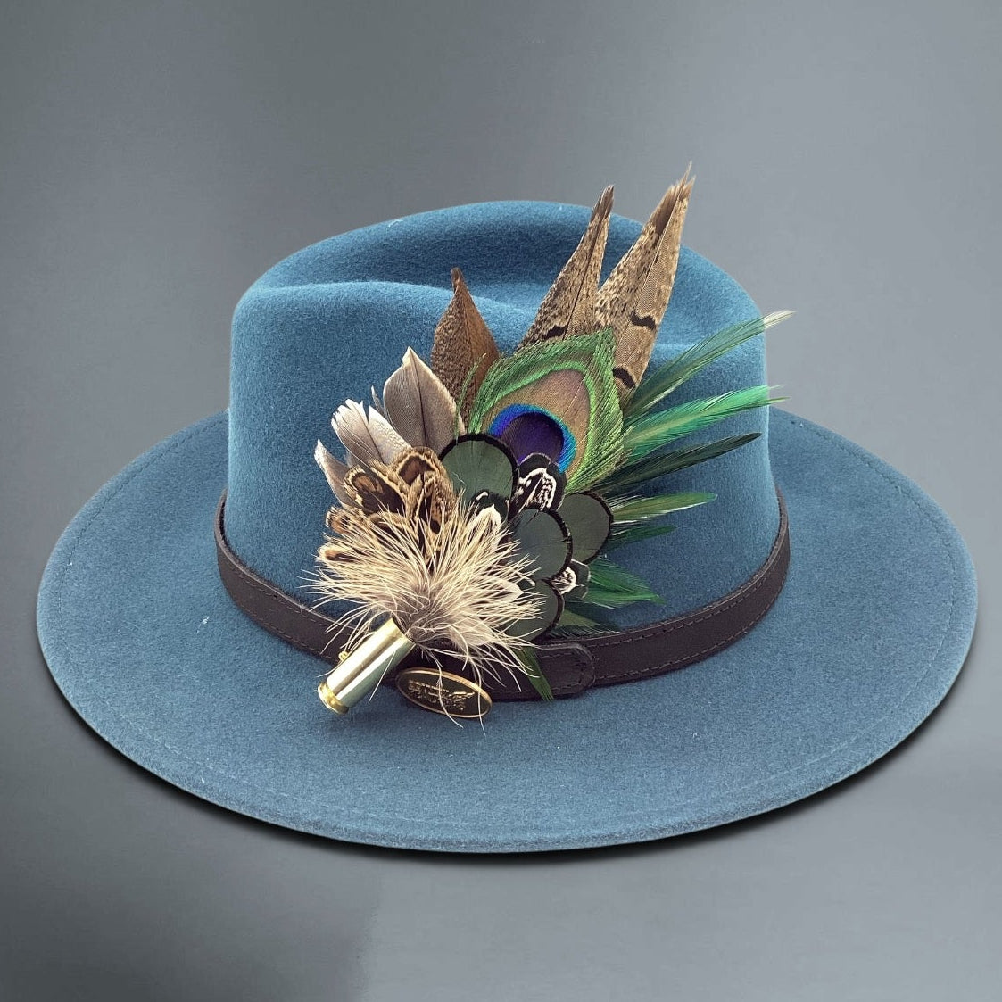 Emerald Green and Natural Feather Hat Pin (CFP826)