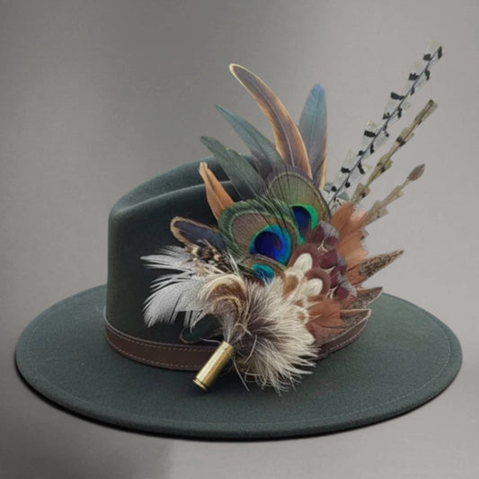 Natural Feather Hat Pin (CFP836)