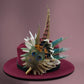 Teal, brown, green, cream & natural Feather Hat Pin (CFP795)