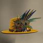 Mustard, navy, teal, green & natural Feather Hat Pin (CFP800)