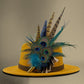 Navy, Green & natural Feather Hat Pin (CFP797)
