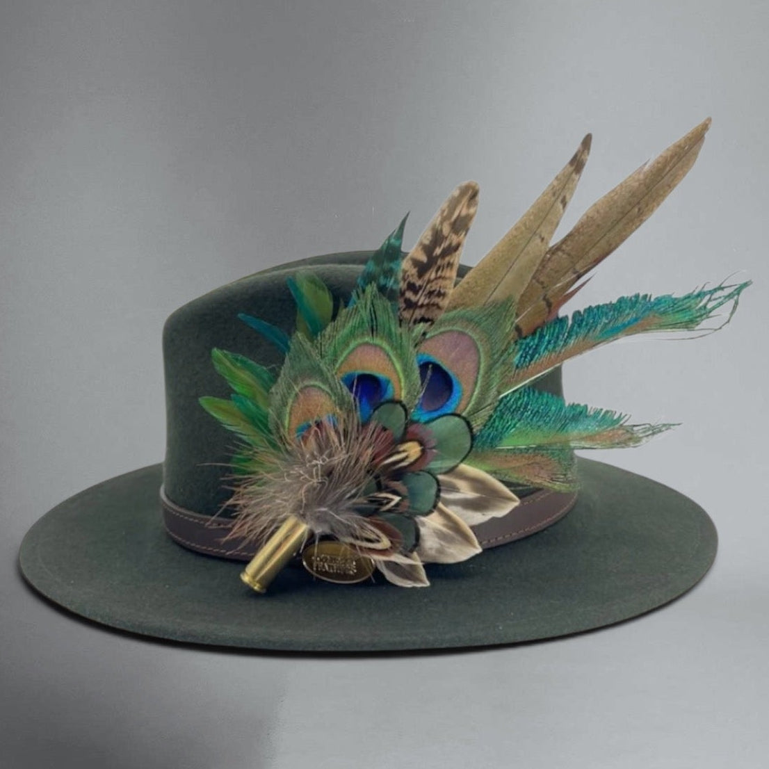 Teal & Natural Feather Hat Pin (CFP792)
