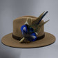 Blue & Natural Feather Hat Pin (CFP782)