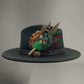 Peacock, Wine & Natural Feather Hat Pin (CFP761)