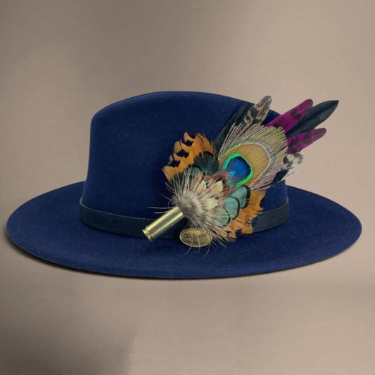 Black, Cerise & Natural Feather Hat Pin (CFP750)